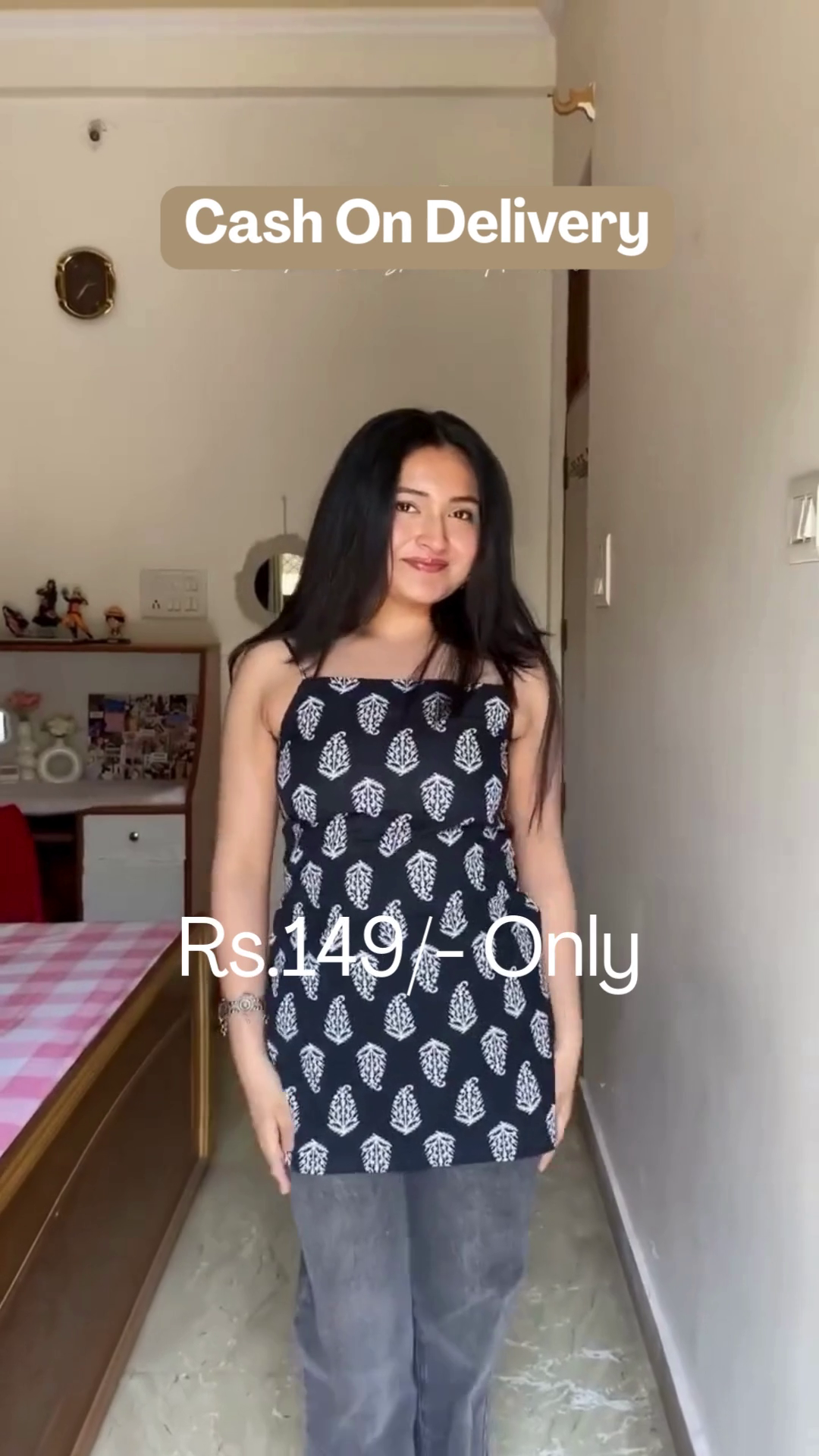 Trendy Sleeveless Printed Cotton Camisole Top with Boho Leaf Motif – Lightweight Summer Wear for Casual & Daily Styling - Image 2