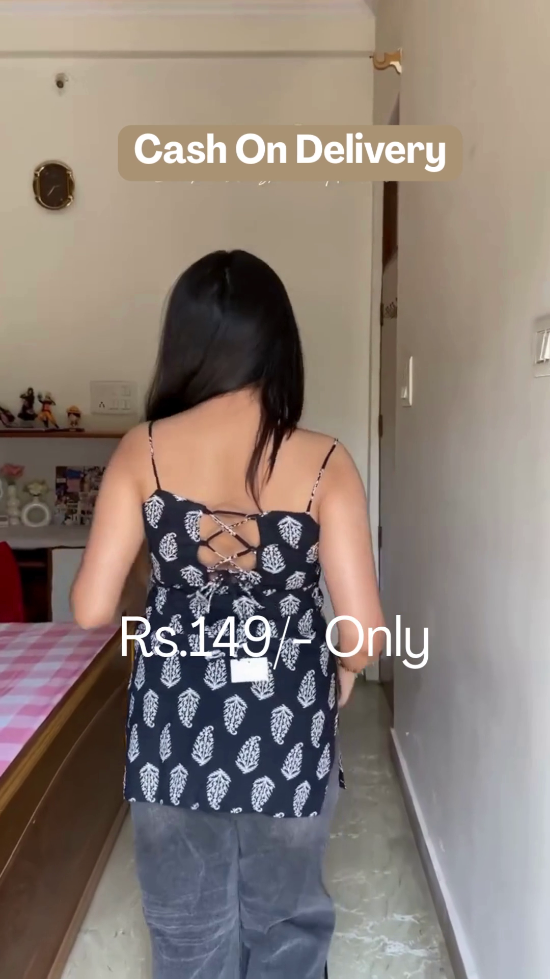 Trendy Sleeveless Printed Cotton Camisole Top with Boho Leaf Motif – Lightweight Summer Wear for Casual & Daily Styling - Image 3