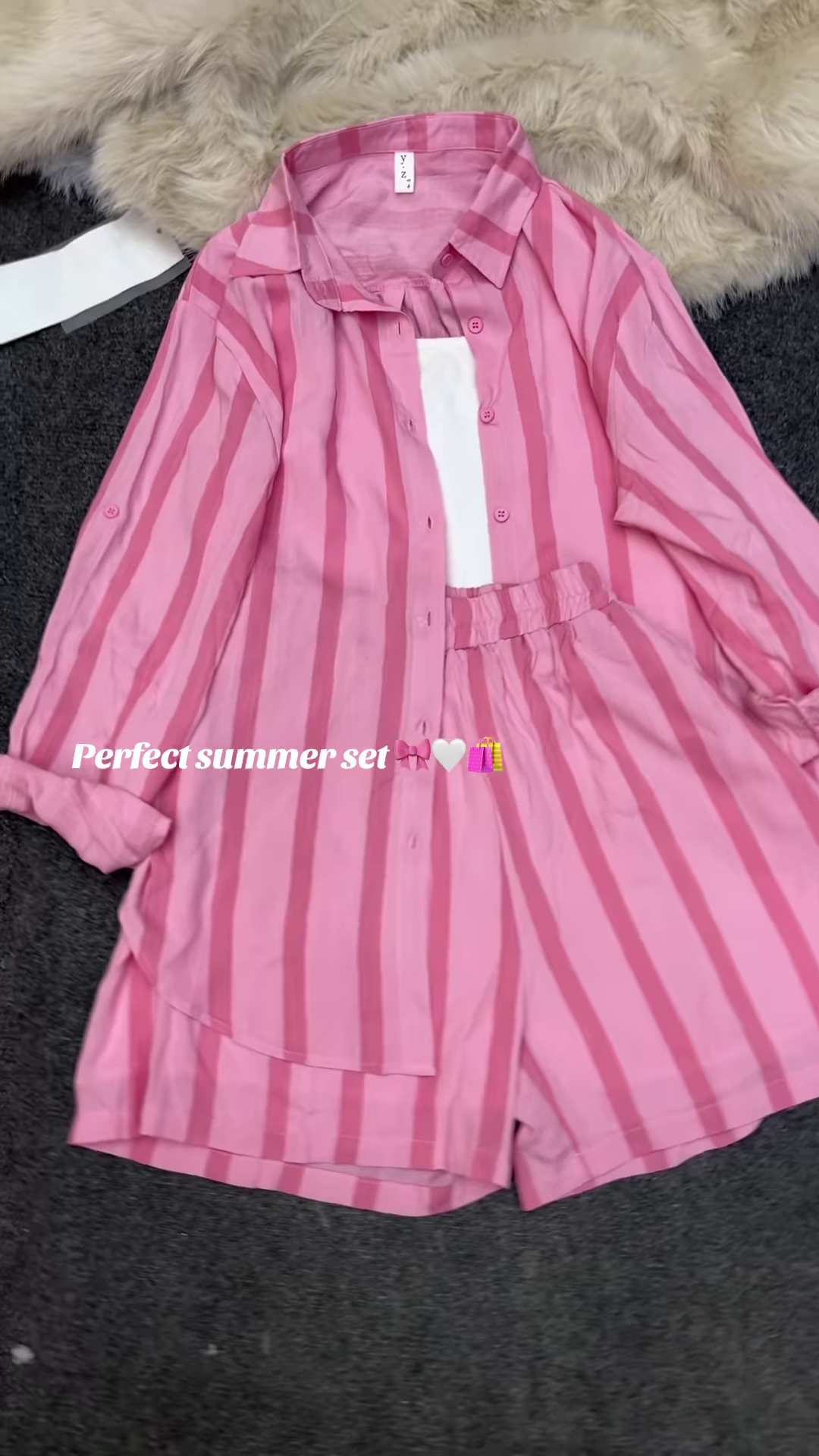 Pink Striped Cotton Co-ord Set