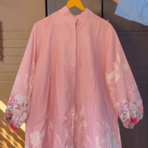 Elegant Floral Printed Pink Kurti for Modest Fashion