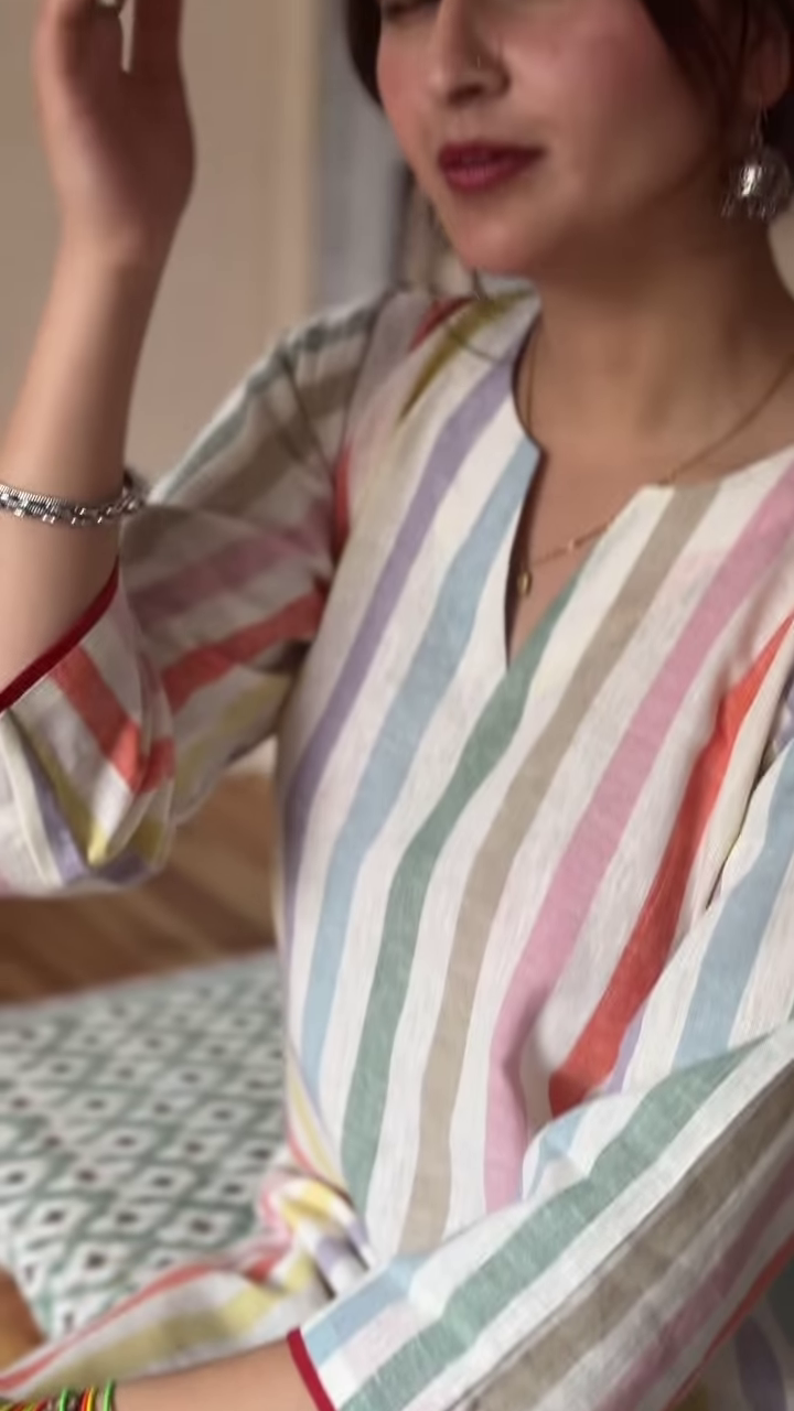 Multicolor Striped Cotton Co-Ord Set - Image 5